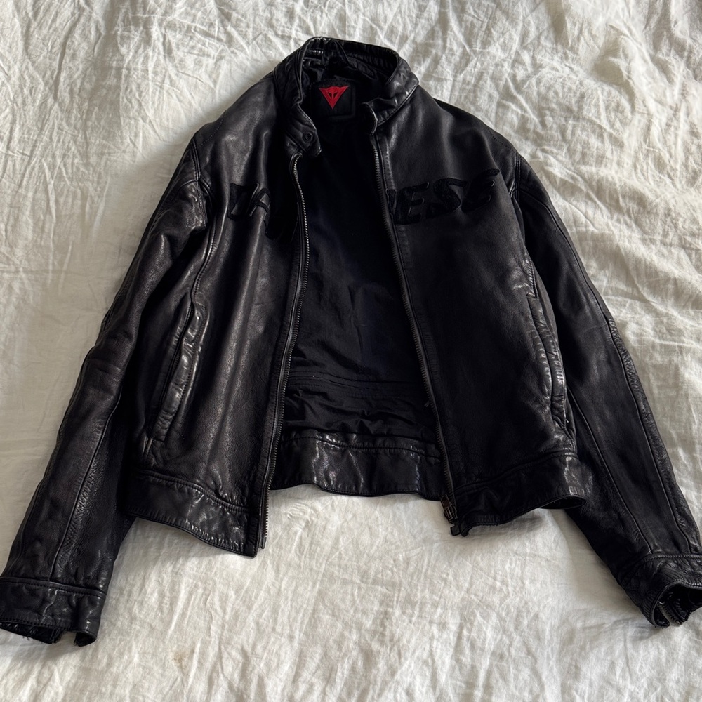 Dainese Black Leather Motorccycle Jacket